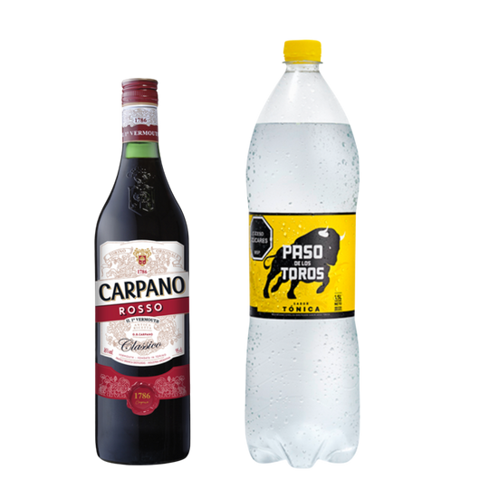 Vermouth Carpano Rosso 950ml + PDT Tónica 1.5L Regular o Sin Azúcar