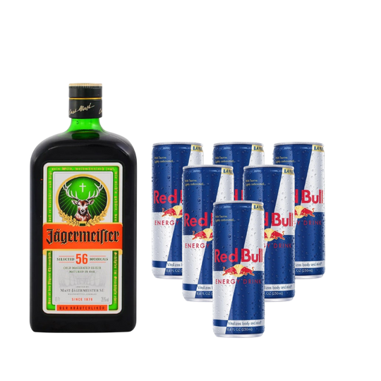 Jagermeister 700ml + 6 Red Bull 250ml