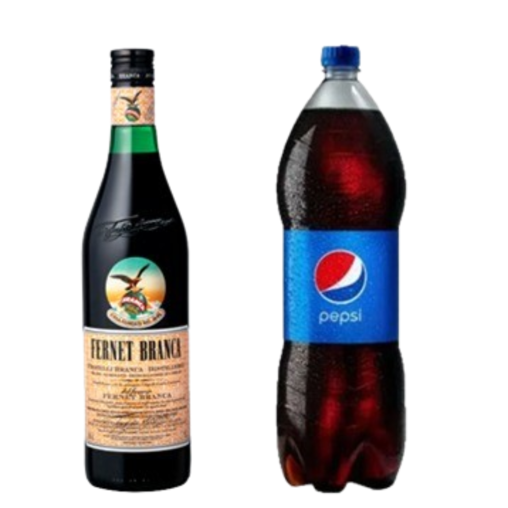 1 Fernet Branca 975ml + 1 Pepsi Regular o Black 2 L