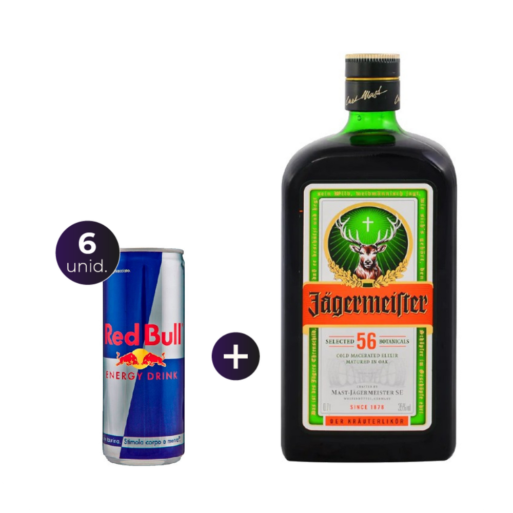Botella Jagger Jagermeister 700ml + 6 Red Bull 250ml – TaDa Delivery