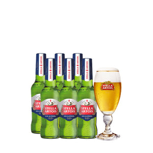 Stella Artois 0.0 330 Sin Alcohol x 6 +  Caliz 500ml