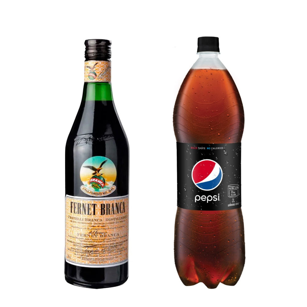 1 Fernet Branca 975ml + 1 Pepsi Regular o Black 2 L