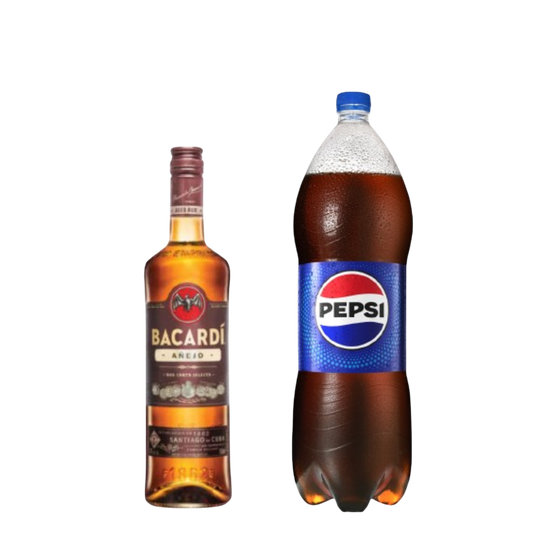 Ron Bacardí Añejo 750ml + Pepsi común o Black 2lt