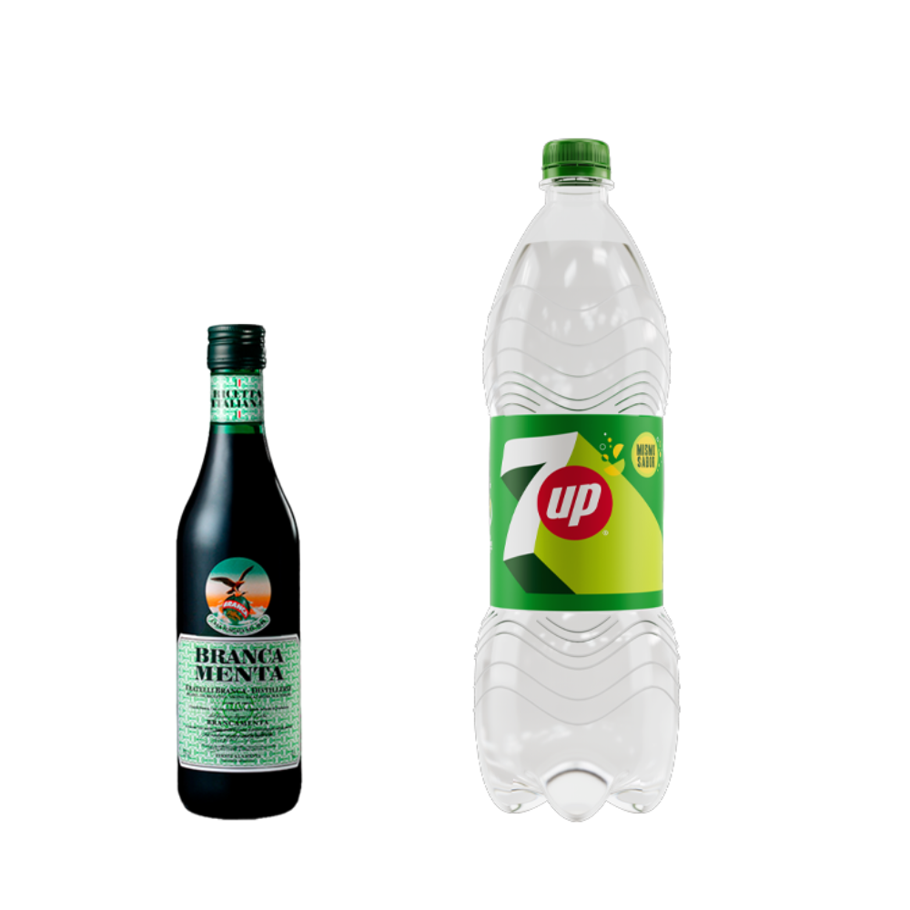 Fernet Branca menta 450 ml + 7up 1.5lt