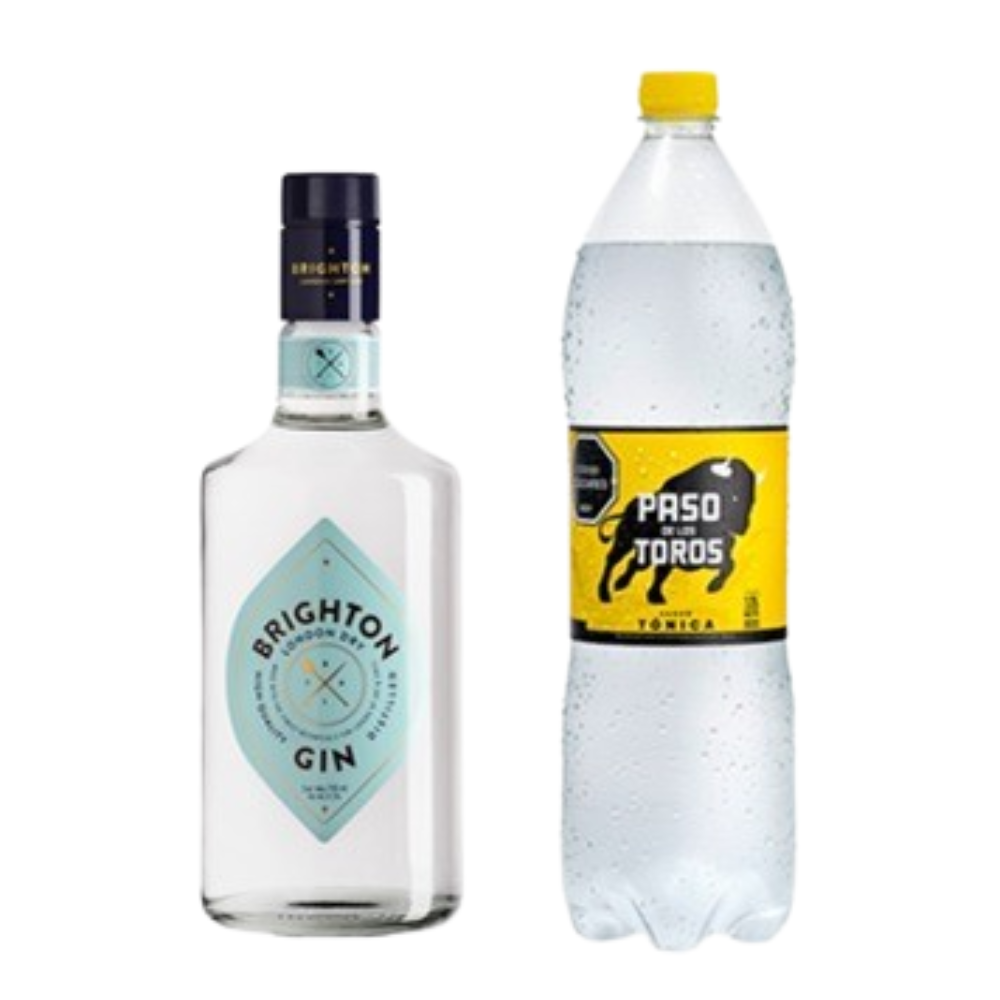 Gin Brighton 700ml + Tónica PDT 1.5 Regular o Light