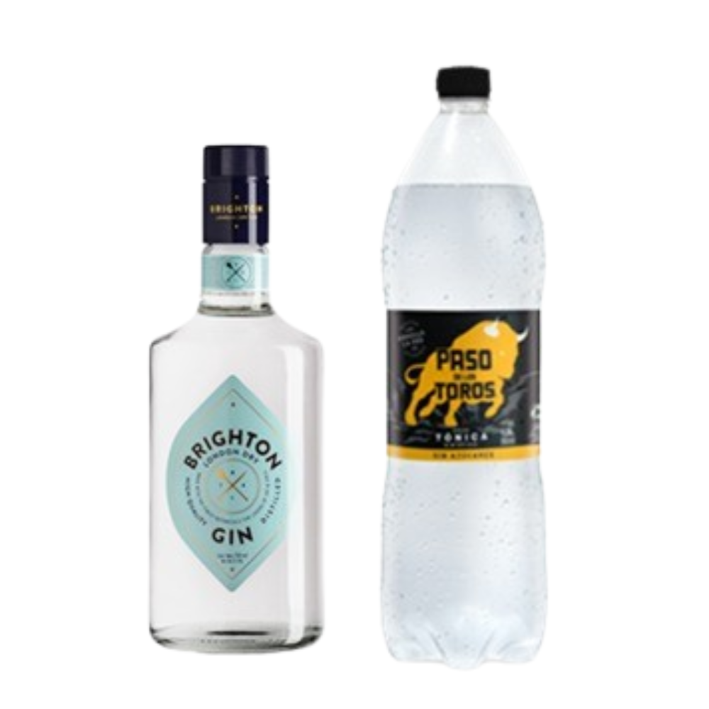 Gin Brighton 700ml + Tónica PDT 1.5 Regular o Light