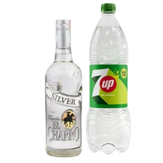 Tequila El Charro Silver 750ml + 7up 1.5LT