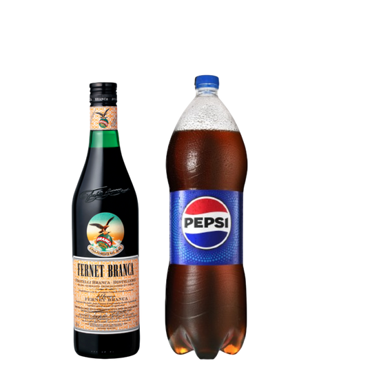 1 Fernet Branca 975ml + 1 Pepsi Regular o Black 2 L