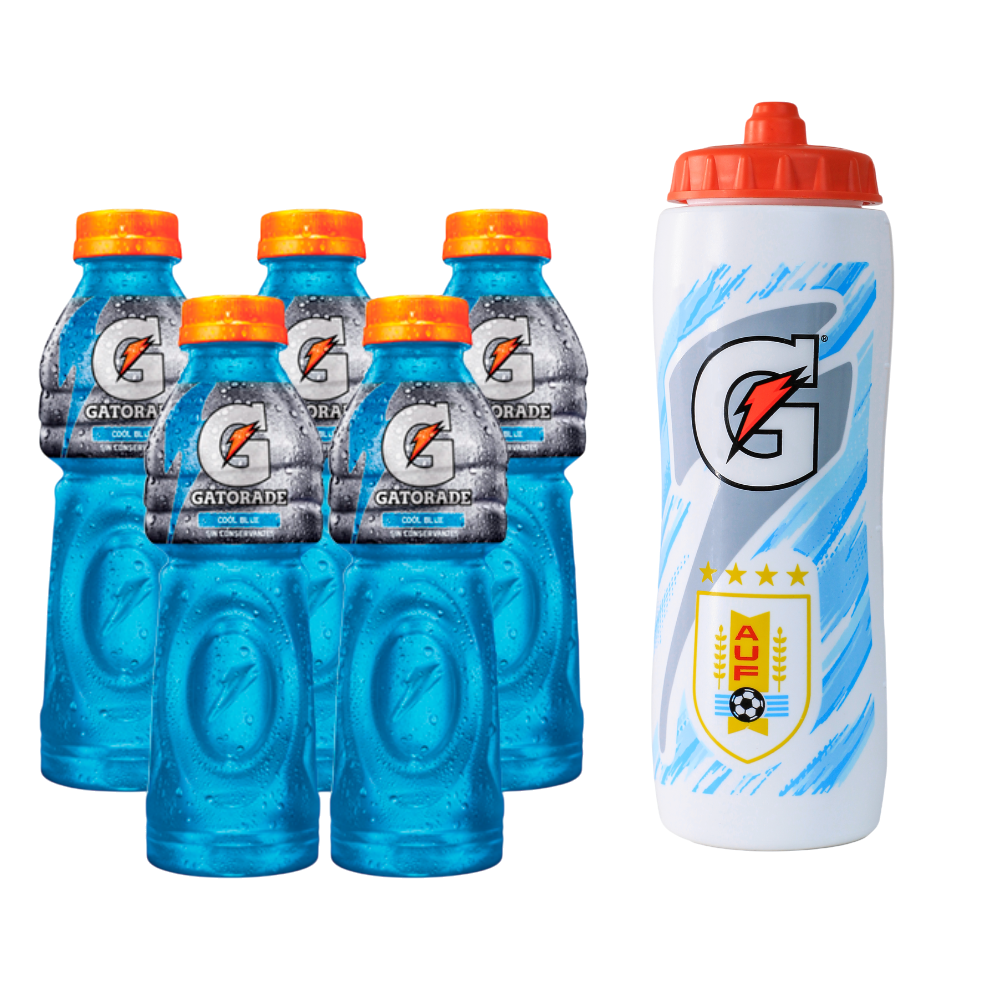 Pack 5 Gatorade Cool Blue 500ml + Caramañola