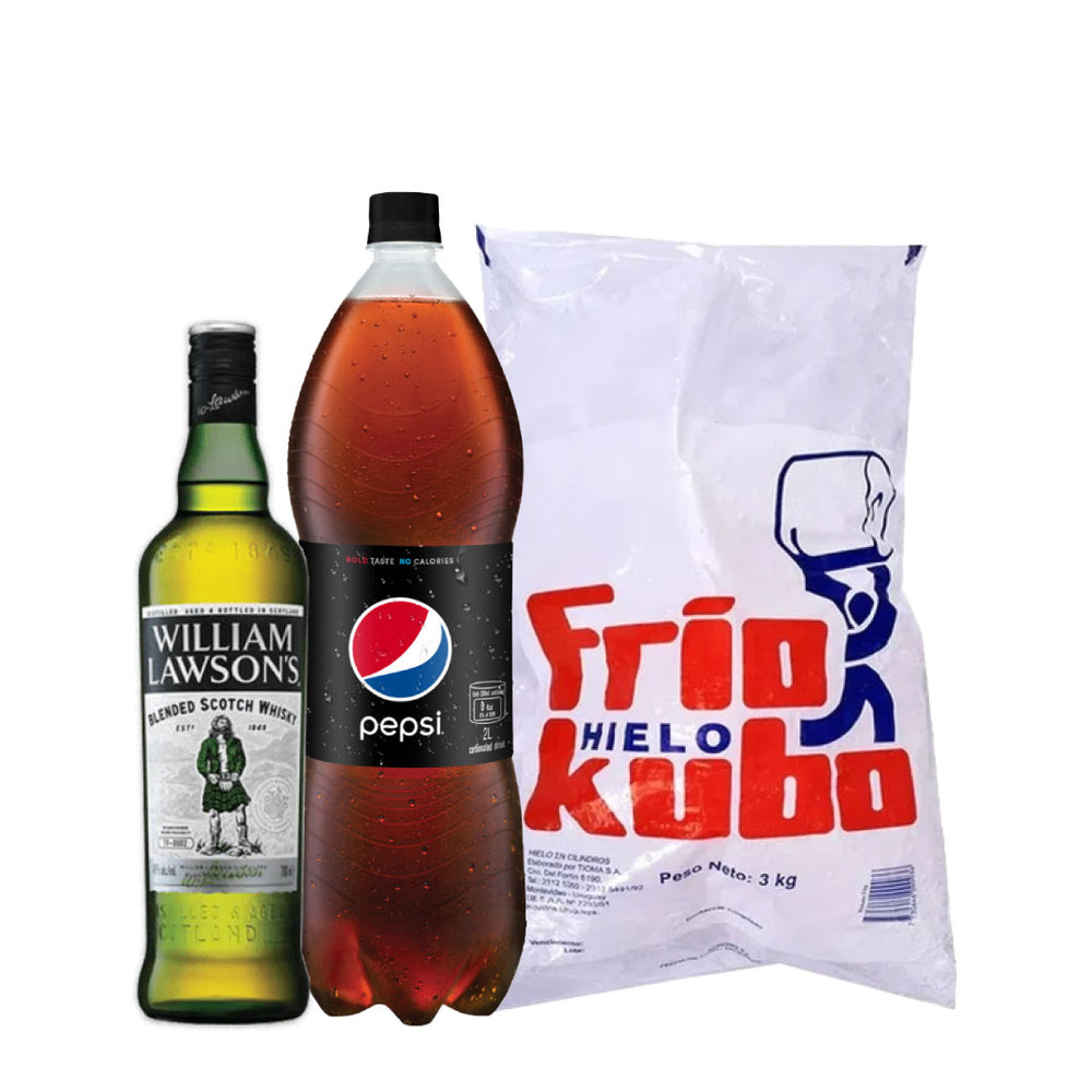 william lawson 1lt + bolsa de hielo 3kg + Pepsi Regular o Black 2LT de REGALO!!