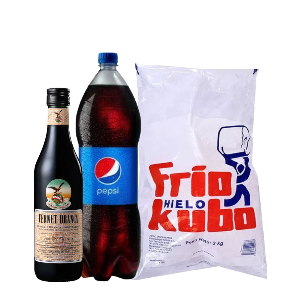 Branca 750ml + bolsa de hielo 3kg + Pepsi Regular o Black 2lt DE REGALO!!!