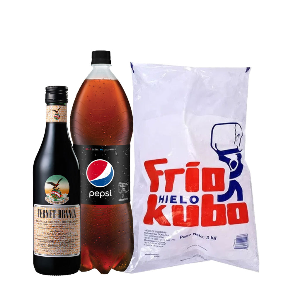 Branca 750ml + bolsa de hielo 3kg + Pepsi Regular o Black 2lt DE REGALO!!!