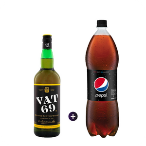 1 Vat 69 1L + 1 Pepsi Black o regular 2L