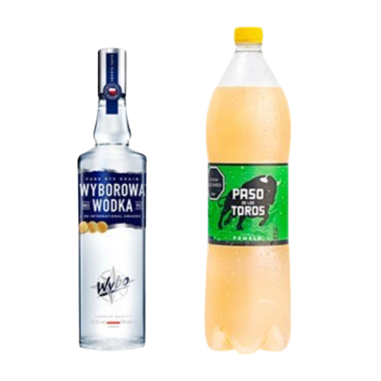 Vodka Wyborowa 750 ml + Pomelo PDT 1.5 Regular o Light